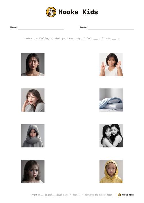 Feelings and needs sheet